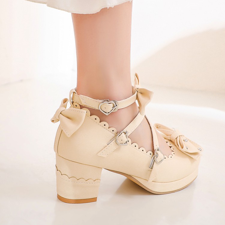 Lolita Mary Jane Shoes with Buckle Strap and Flower Detail - Image 2
