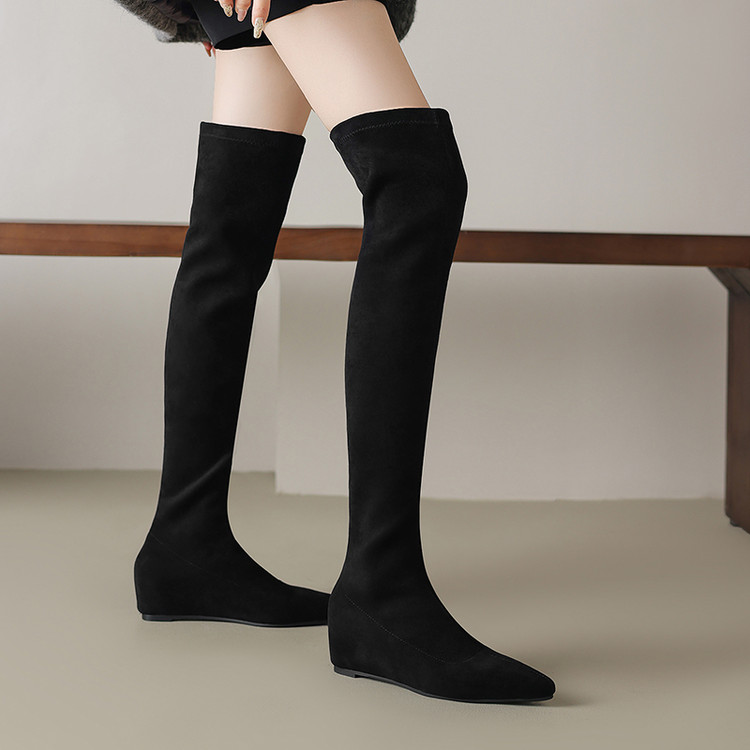 Women’s Over-the-Knee Pointed Toe Fashion Boots – Korean Style Mid Heel – Style o.html