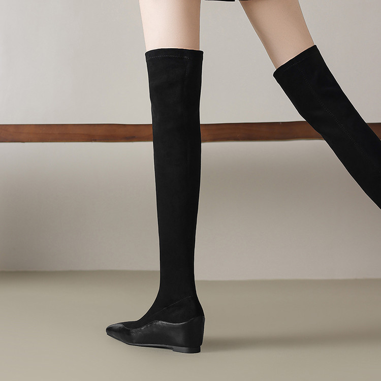 Women’s Over-the-Knee Pointed Toe Fashion Boots – Korean Style Mid Heel – Style q.html
